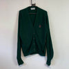 Vintage Green Izod Cardigan Jumper Men's Small