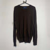 Brown Polo Ralph Lauren V-Neck Knit Jumper Sweater Large