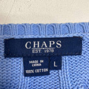 Blue Chaps Ralph Lauren Cable Knit Jumper Sweater Womens Large