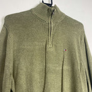 Green Tommy Hilfiger Knit Jumper Sweater Small