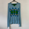 Blue and Green Tommy Hilfiger Jumper Women's Large