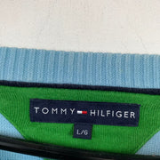 Blue and Green Tommy Hilfiger Jumper Women's Large