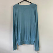 Blue and Green Tommy Hilfiger Jumper Women's Large