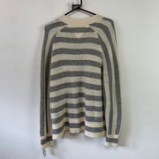 Cream and Grey Tommy Hilfiger Jumper Women's Large