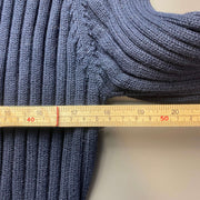 Navy Lauren Ralph Lauren Knit Jumper Sweater Shawl Womens Small