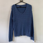 Blue Tommy Hilfiger Cable Knit Jumper Women's XL