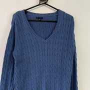 Blue Tommy Hilfiger Cable Knit Jumper Women's XL