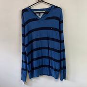 Navy and Blue Tommy Hilfiger Jumper Women's Large