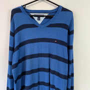 Navy and Blue Tommy Hilfiger Jumper Women's Large