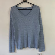 Light Blue Tommy Hilfiger Jumper Cable Knit Jumper Women's Large