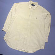 Vintage Yellow Ralph Lauren Button up Shirt Men's XL