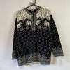 Black and Cream Norwegian Knitwear Sweater Men's Small