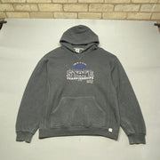 Vintage 90s Grey Russell Athletic Print Hoodie Men's Large