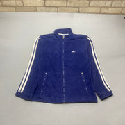 Vintage 90s Navy Adidas Fleece Jacket Women's Large