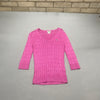 Pink Lacoste Cable Knit Sweater Women's Small