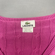 Pink Lacoste Cable Knit Sweater Women's Small