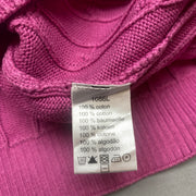 Pink Lacoste Cable Knit Sweater Women's Small