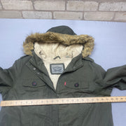 Khaki Green Levi's Parka Jacket Men's Large