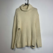 Beige Superdry Heavy Turtleneck Knit Jumper Sweater XL