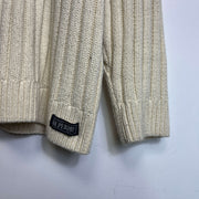 Beige Superdry Heavy Turtleneck Knit Jumper Sweater XL