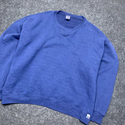 Vintage 90s Blue Russell Athletic Blank Sweatshirt Men's XL