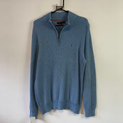 Blue Tommy Hilfiger Quarter zip Knitwear Sweater Women's XL