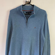 Blue Tommy Hilfiger Quarter zip Knitwear Sweater Women's XL