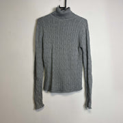 Grey Polo Jeans Ralph Lauren Turtle Neck Knit Jumper Sweater Womens Large