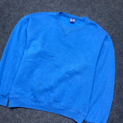 Vintage 90s Blue Russell Athletic Blank Sweatshirt Men's Large