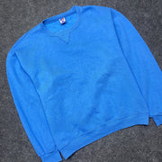 Vintage 90s Blue Russell Athletic Blank Sweatshirt Men's Large