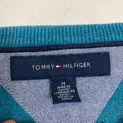 Blue Tommy Hilfiger Knit V-Neck Jumper Sweater Medium