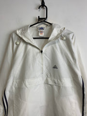 00s White Adidas 1/2 Zip-up Hoodie Men's Large