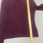 Maroon Chaps Cable Knit Sweater Women's Medium