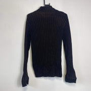 Black Tommy Hilfiger y2k Full Zip Knit Jumper Sweater Womens Medium