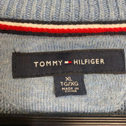 Blue Tommy Hilfiger Quarter Zip Knit Jumper Sweater XL