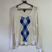 White and Blue Tommy Hilfiger Jumper Women's XL