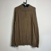 Brown Columbia Quarter Zip Knit Sweater Jumper XL