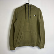 Khaki Green Nike Half Zip Hoodie Pullover Medium