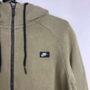 Khaki Green Nike Half Zip Hoodie Pullover Medium