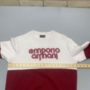 Red and White Emporio Armani Sweatshirt Men's Small