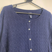 Navy Tommy Hilfiger Cardigan Knit Jumper Womens 2XL