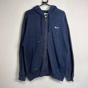 Vintage 90s Navy Nike Heavy Hoodie Full Zip Jacket Medium