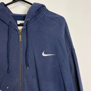 Vintage 90s Navy Nike Heavy Hoodie Full Zip Jacket Medium