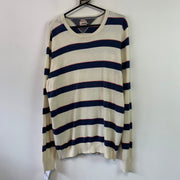 Navy and Cream Tommy Hilfgier Jumper Women's XXL