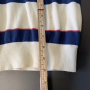 Navy and Cream Tommy Hilfgier Jumper Women's XXL