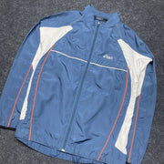 Navy and White Asics Windbreaker Women's XL