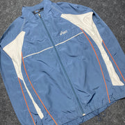 Navy and White Asics Windbreaker Women's XL