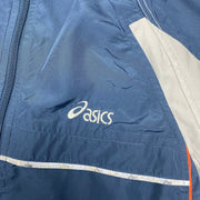 Navy and White Asics Windbreaker Women's XL