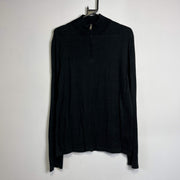 Black DKNY Quarter Zip Sweater Knit Jumper Medium