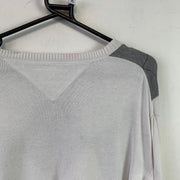 White and Grey Diamond Check Tommy Hilfiger Jumper Women's XL